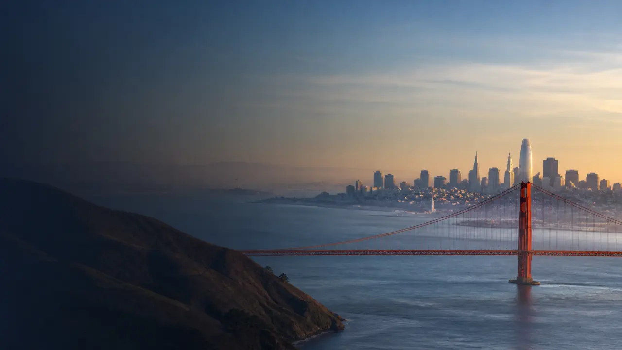 Golden Gate Bridge and San Francisco skyline representing California Apostille services for documents used in China